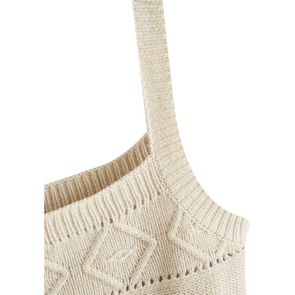 Women's Knit Crop Tank Top Sleeveless Solid Medium Summer Casual Comfortable - Picture 3 of 6